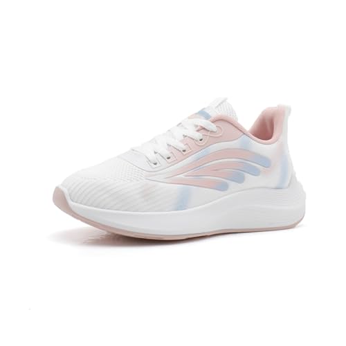 Sneaker Damen Turnschuhe Laufschuhe Sportschuhe Joggingschuhe Running Schuhe Walkingschuhe Outdoor Straßenlaufschuhe Atmungsaktiv Weiß und Rot EU 39 von Ouoruee