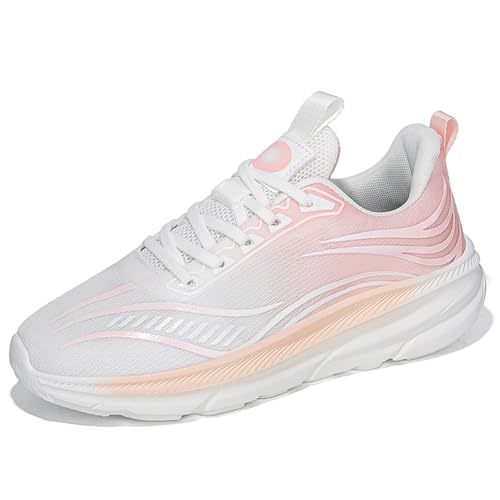 Sneaker Damen Turnschuhe Laufschuhe Sportschuhe Joggingschuhe Running Schuhe Walkingschuhe Outdoor Straßenlaufschuhe Atmungsaktiv Weißes Pulver EU 41 von Ouoruee