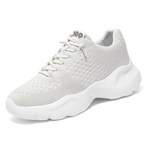 Sneaker Herren Damen Turnschuhe Laufschuhe Sportschuhe Joggingschuhe Running Schuhe Walkingschuhe Outdoor Straßenlaufschuhe Luftpolster Atmungsaktiv Beige EU 41 von Ouoruee