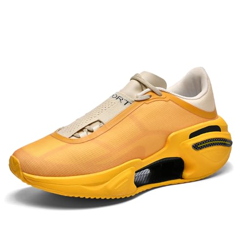 Sneaker Herren Damen Turnschuhe Laufschuhe Sportschuhe Joggingschuhe Running Schuhe Walkingschuhe Outdoor Straßenlaufschuhe Luftpolster Atmungsaktiv Beige EU 45 von Ouoruee