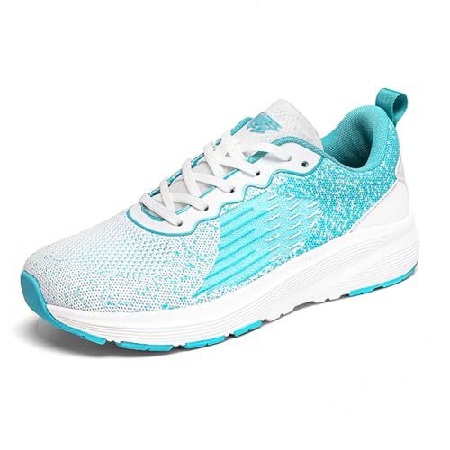 Sneaker Herren Damen Turnschuhe Laufschuhe Sportschuhe Joggingschuhe Running Schuhe Walkingschuhe Outdoor Straßenlaufschuhe Luftpolster Atmungsaktiv Blau EU 38 von Ouoruee