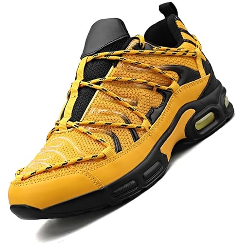 Sneaker Herren Damen Turnschuhe Laufschuhe Sportschuhe Joggingschuhe Running Schuhe Walkingschuhe Outdoor Straßenlaufschuhe Luftpolster Atmungsaktiv Gelb EU 43 von Ouoruee