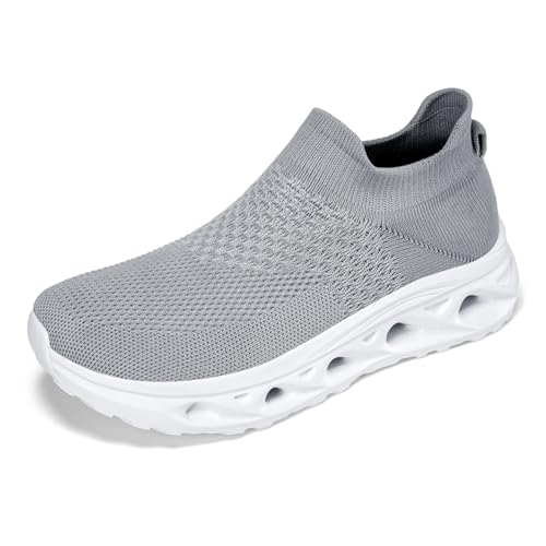Sneaker Herren Damen Turnschuhe Laufschuhe Sportschuhe Joggingschuhe Running Schuhe Walkingschuhe Outdoor Straßenlaufschuhe Luftpolster Atmungsaktiv Grau EU 42 von Ouoruee