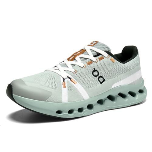 Sneaker Herren Damen Turnschuhe Laufschuhe Sportschuhe Joggingschuhe Running Schuhe Walkingschuhe Outdoor Straßenlaufschuhe Luftpolster Atmungsaktiv Grau-Grün EU 41 von Ouoruee