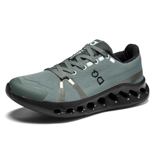 Sneaker Herren Damen Turnschuhe Laufschuhe Sportschuhe Joggingschuhe Running Schuhe Walkingschuhe Outdoor Straßenlaufschuhe Luftpolster Atmungsaktiv Grau-Schwarz EU 39 von Ouoruee