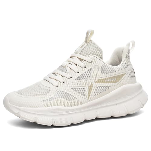 Sneaker Herren Damen Turnschuhe Laufschuhe Sportschuhe Joggingschuhe Running Schuhe Walkingschuhe Outdoor Straßenlaufschuhe Luftpolster Atmungsaktiv Khaki EU 36 von Ouoruee