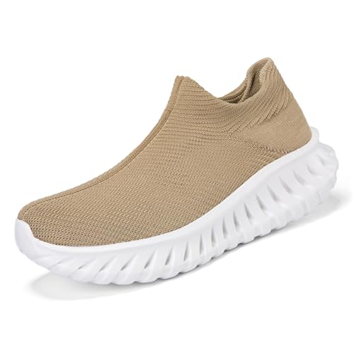 Sneaker Herren Damen Turnschuhe Laufschuhe Sportschuhe Joggingschuhe Running Schuhe Walkingschuhe Outdoor Straßenlaufschuhe Luftpolster Atmungsaktiv Khaki EU 38 von Ouoruee