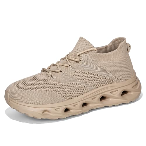 Sneaker Herren Damen Turnschuhe Laufschuhe Sportschuhe Joggingschuhe Running Schuhe Walkingschuhe Outdoor Straßenlaufschuhe Luftpolster Atmungsaktiv Khaki EU 47 von Ouoruee