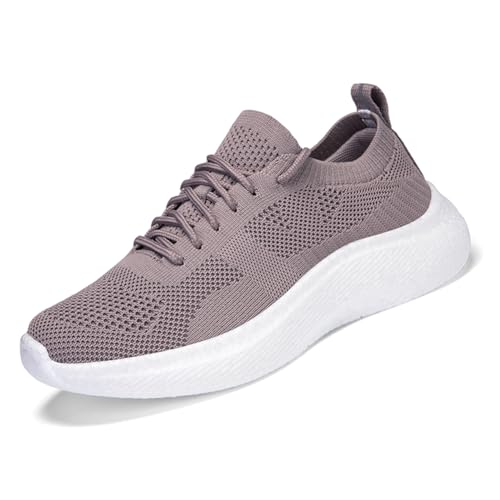 Sneaker Herren Damen Turnschuhe Laufschuhe Sportschuhe Joggingschuhe Running Schuhe Walkingschuhe Outdoor Straßenlaufschuhe Luftpolster Atmungsaktiv Lila-Rosa EU 38 von Ouoruee
