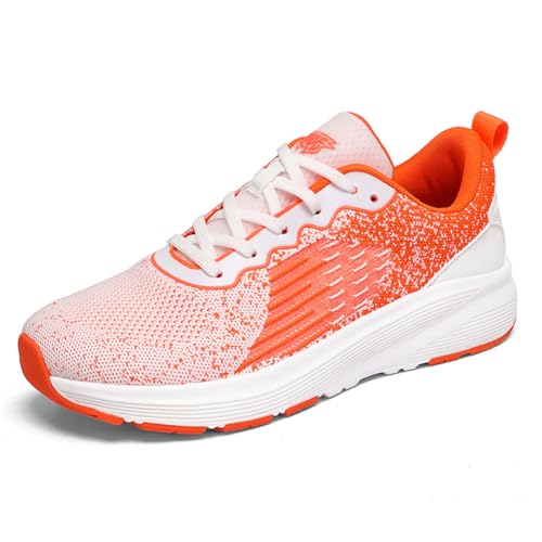 Sneaker Herren Damen Turnschuhe Laufschuhe Sportschuhe Joggingschuhe Running Schuhe Walkingschuhe Outdoor Straßenlaufschuhe Luftpolster Atmungsaktiv Orange EU 39 von Ouoruee
