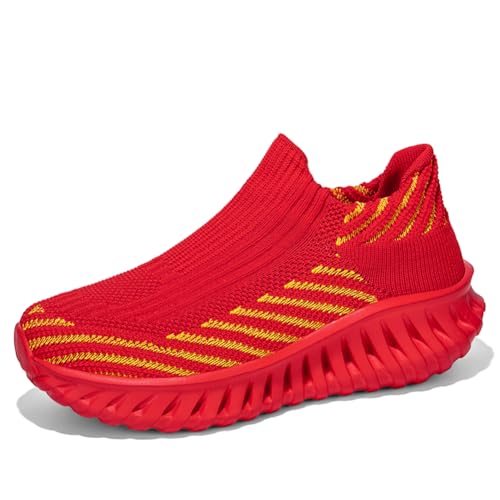 Sneaker Herren Damen Turnschuhe Laufschuhe Sportschuhe Joggingschuhe Running Schuhe Walkingschuhe Outdoor Straßenlaufschuhe Luftpolster Atmungsaktiv Rot EU 39 von Ouoruee