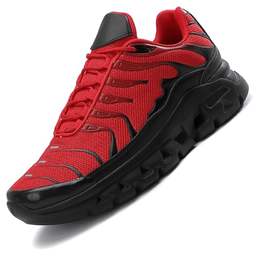 Sneaker Herren Damen Turnschuhe Laufschuhe Sportschuhe Joggingschuhe Running Schuhe Walkingschuhe Outdoor Straßenlaufschuhe Luftpolster Atmungsaktiv Rot EU 41 von Ouoruee