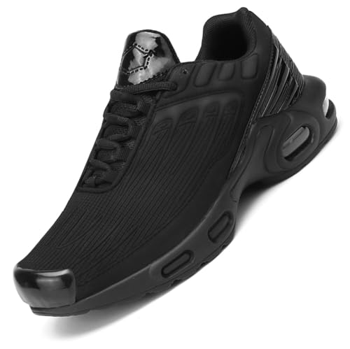 Sneaker Herren Damen Turnschuhe Laufschuhe Sportschuhe Joggingschuhe Running Schuhe Walkingschuhe Outdoor Straßenlaufschuhe Luftpolster Atmungsaktiv Schwarz 41 EU von Ouoruee