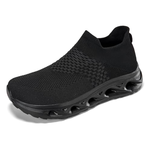 Sneaker Herren Damen Turnschuhe Laufschuhe Sportschuhe Joggingschuhe Running Schuhe Walkingschuhe Outdoor Straßenlaufschuhe Luftpolster Atmungsaktiv Schwarz EU 38 von Ouoruee