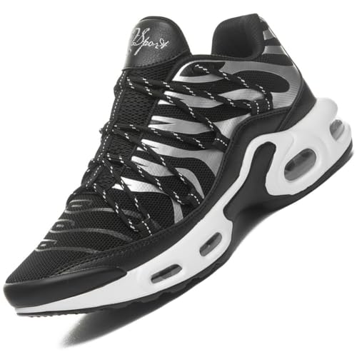 Sneaker Herren Damen Turnschuhe Laufschuhe Sportschuhe Joggingschuhe Running Schuhe Walkingschuhe Outdoor Straßenlaufschuhe Luftpolster Atmungsaktiv Schwarz EU 43 von Ouoruee