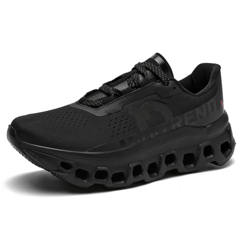 Sneaker Herren Damen Turnschuhe Laufschuhe Sportschuhe Joggingschuhe Running Schuhe Walkingschuhe Outdoor Straßenlaufschuhe Luftpolster Atmungsaktiv Schwarz EU 44 von Ouoruee