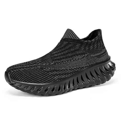 Sneaker Herren Damen Turnschuhe Laufschuhe Sportschuhe Joggingschuhe Running Schuhe Walkingschuhe Outdoor Straßenlaufschuhe Luftpolster Atmungsaktiv Schwarz EU 46 von Ouoruee