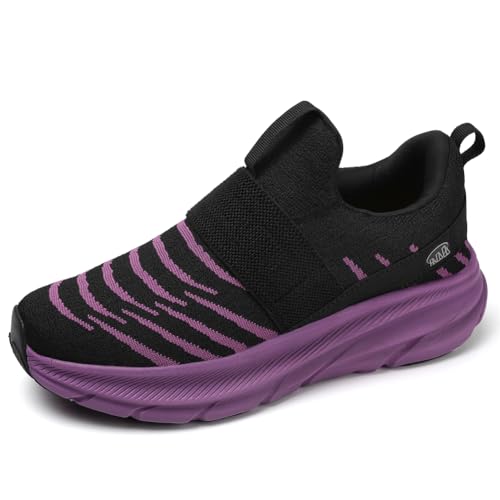 Sneaker Herren Damen Turnschuhe Laufschuhe Sportschuhe Joggingschuhe Running Schuhe Walkingschuhe Outdoor Straßenlaufschuhe Luftpolster Atmungsaktiv Schwarz-Lila EU 43 von Ouoruee