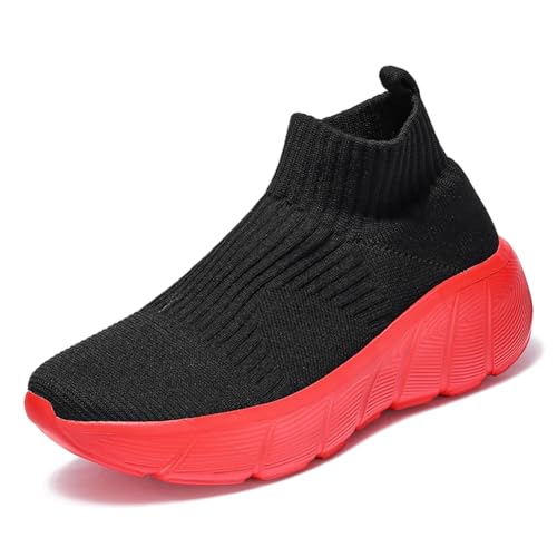 Sneaker Herren Damen Turnschuhe Laufschuhe Sportschuhe Joggingschuhe Running Schuhe Walkingschuhe Outdoor Straßenlaufschuhe Luftpolster Atmungsaktiv Schwarz-Rot EU 43 von Ouoruee