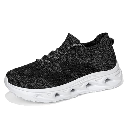 Sneaker Herren Damen Turnschuhe Laufschuhe Sportschuhe Joggingschuhe Running Schuhe Walkingschuhe Outdoor Straßenlaufschuhe Luftpolster Atmungsaktiv Schwarz-Weiß EU 41 von Ouoruee