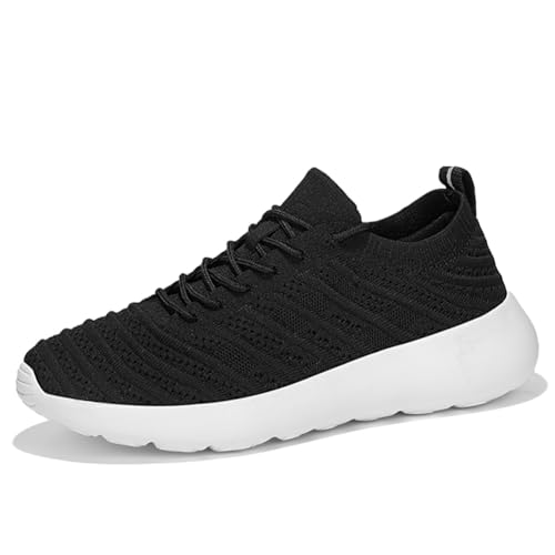 Sneaker Herren Damen Turnschuhe Laufschuhe Sportschuhe Joggingschuhe Running Schuhe Walkingschuhe Outdoor Straßenlaufschuhe Luftpolster Atmungsaktiv Schwarz und Weiß EU 40 von Ouoruee
