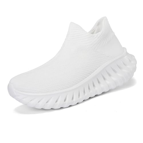 Sneaker Herren Damen Turnschuhe Laufschuhe Sportschuhe Joggingschuhe Running Schuhe Walkingschuhe Outdoor Straßenlaufschuhe Luftpolster Atmungsaktiv Weiß EU 39 von Ouoruee