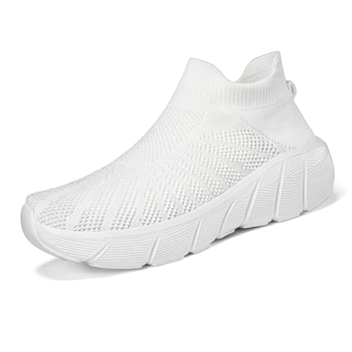 Sneaker Herren Damen Turnschuhe Laufschuhe Sportschuhe Joggingschuhe Running Schuhe Walkingschuhe Outdoor Straßenlaufschuhe Luftpolster Atmungsaktiv Weiß EU 40 von Ouoruee