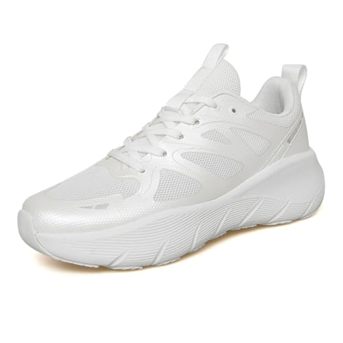 Sneaker Herren Damen Turnschuhe Laufschuhe Sportschuhe Joggingschuhe Running Schuhe Walkingschuhe Outdoor Straßenlaufschuhe Luftpolster Atmungsaktiv Weiß EU 45 von Ouoruee