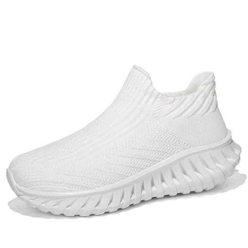 Sneaker Herren Damen Turnschuhe Laufschuhe Sportschuhe Joggingschuhe Running Schuhe Walkingschuhe Outdoor Straßenlaufschuhe Luftpolster Atmungsaktiv Weiß EU 45 von Ouoruee