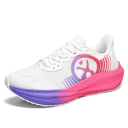 Sneaker Herren Damen Turnschuhe Laufschuhe Sportschuhe Joggingschuhe Running Schuhe Walkingschuhe Outdoor Straßenlaufschuhe Luftpolster Atmungsaktiv Weiß und Rot EU 40 von Ouoruee