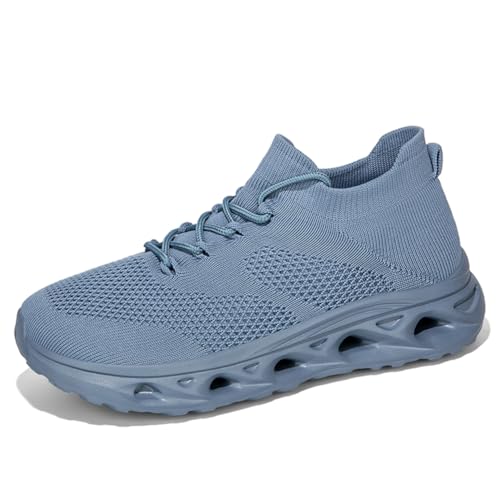 Sneaker Herren Damen Turnschuhe Laufschuhe Sportschuhe Joggingschuhe Running Schuhe Walkingschuhe Outdoor Straßenlaufschuhe Luftpolster Atmungsaktiv blau EU 41 von Ouoruee