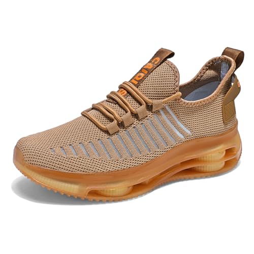 Sneaker Herren Damen Turnschuhe Laufschuhe Sportschuhe Joggingschuhe Running Schuhe Walkingschuhe Outdoor Straßenlaufschuhe Luftpolster Atmungsaktiv braun EU 41 von Ouoruee