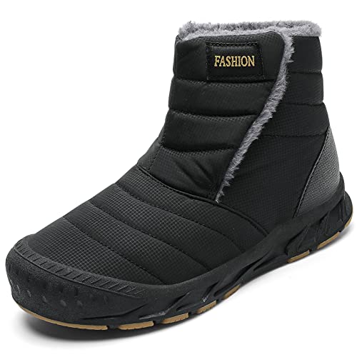 Winterschuhe Herren Wasserdicht Warm Gefüttert Schneestiefel rutschfest Winterstiefel Damen Wanderschuhe Trekkingschuhe Arbeiten Ski Angeln Outdoor Schuhe Herren Schwarz EU 46 von Ouoruee