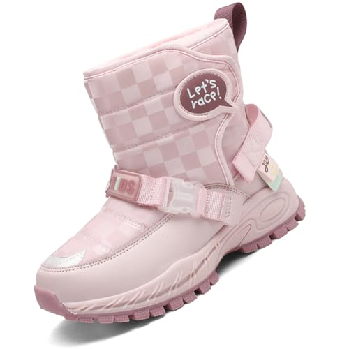 Winterschuhe Kinder Wasserdicht Warm Gefüttert Schneestiefel rutschfest Winterstiefel Jungen Wanderschuhe Trekkingschuhe Outdoor Schuhe Mädchen Rosa EU 31 von Ouoruee