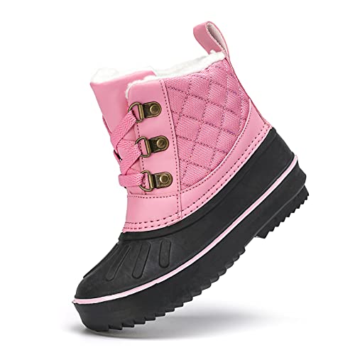 Winterschuhe Kinder Wasserdicht Warm Gefüttert Schneestiefel rutschfest Winterstiefel Jungen Wanderschuhe Trekkingschuhe Outdoor Schuhe Mädchen Rosa EU 34 von Ouoruee