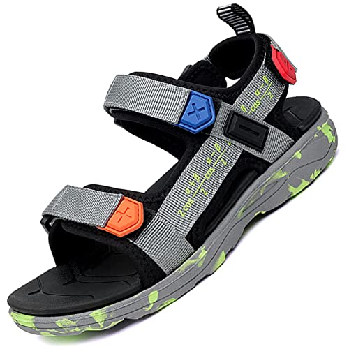 kinder Sommerschuhe sandalen für Jungen und Mädchen Outdoor Trekking,Grau,33EU von Ouoruee