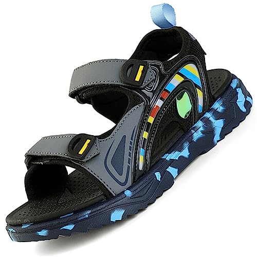 kinder Sommerschuhe sandalen für Jungen und Mädchen Outdoor Trekking,Grau Blau,40 EU von Ouoruee
