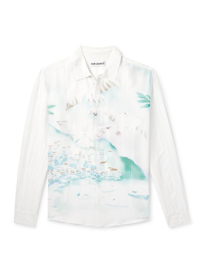 Our Legacy - Adorn Printed Cotton and Silk-Blend Shirt - Men - Blue - IT 52 von Our Legacy