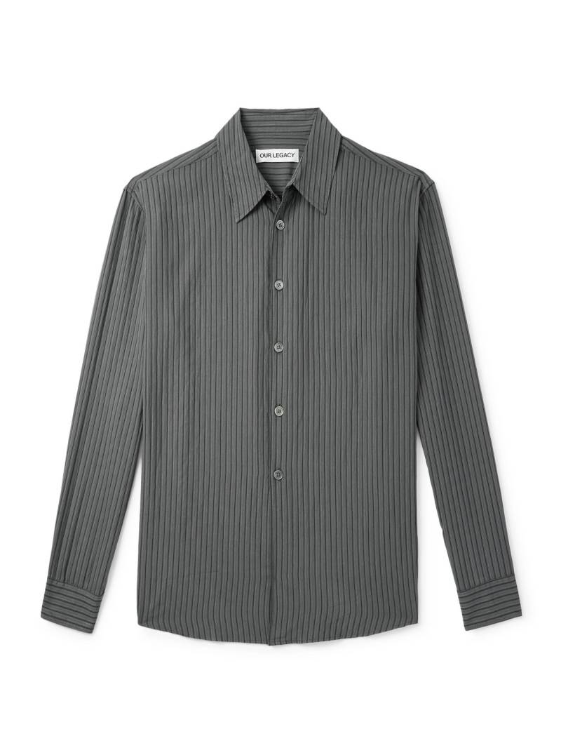 Our Legacy - Beyond Oversized Striped Crepe Shirt - Men - Gray - IT 52 von Our Legacy