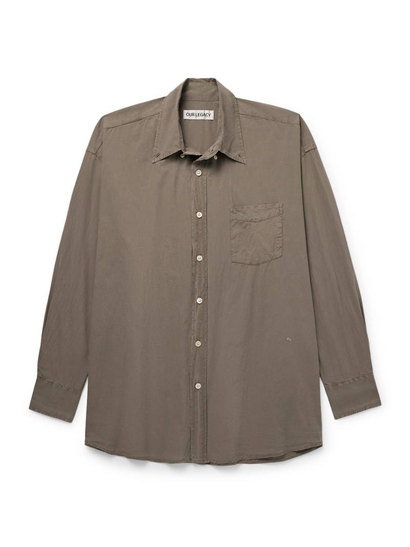 Our Legacy - Borrowed Button-Down Collar Cotton-Voile Shirt - Men - Brown - IT 52 von Our Legacy