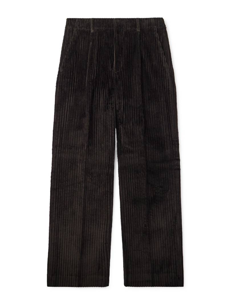 Our Legacy - Borrowed Chino Wide-Leg Pleated Wool-Corduroy Trousers - Men - Brown - IT 50 von Our Legacy