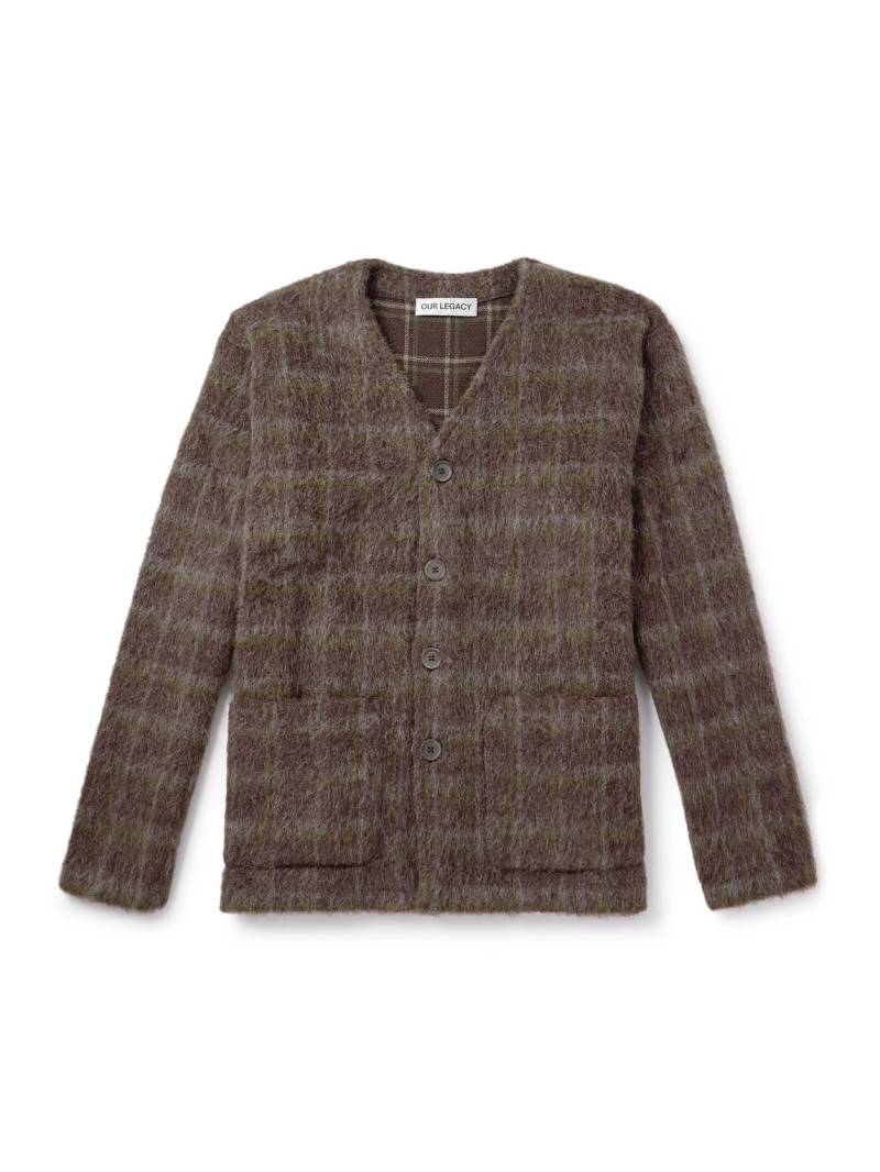 Our Legacy - Checked Brushed-Knit Cardigan - Men - Brown - IT 46 von Our Legacy