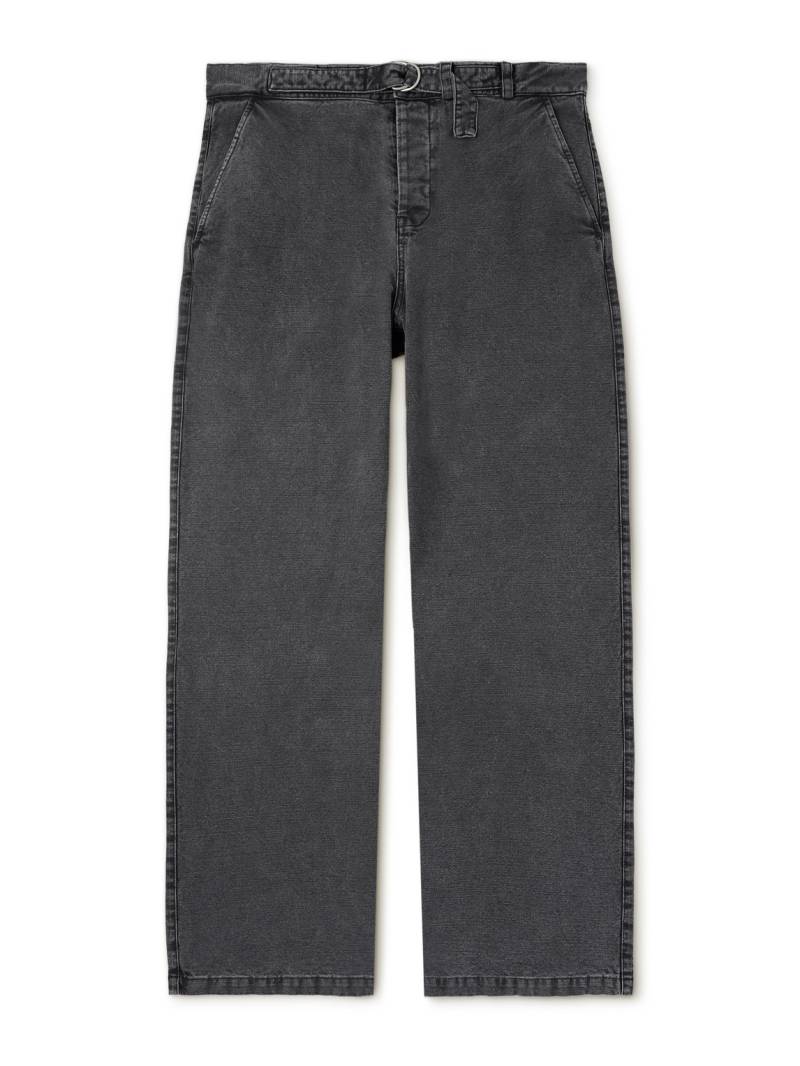 Our Legacy - Stern Straight-Leg Belted Cotton and Linen-Blend Canvas Trousers - Men - Black - IT 48 von Our Legacy