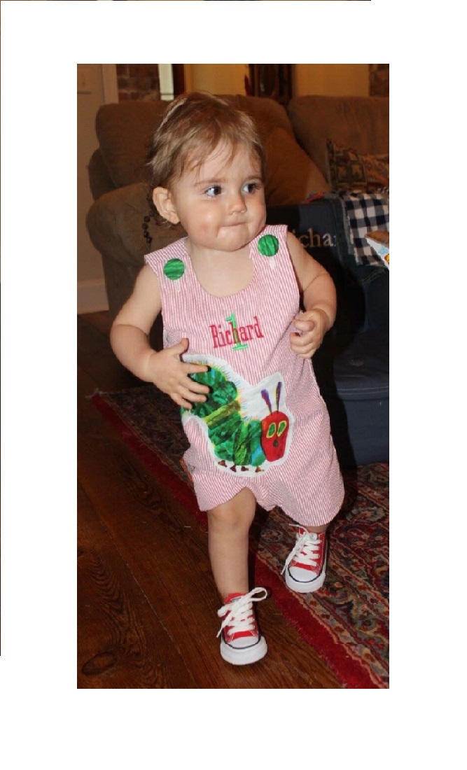 Handgemachte Seersucker Raupe John Oder Longall - Geburtstagsoutfit von OurCarolineBradlee