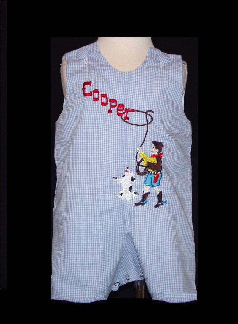 Jungen Rodeo Cowboy Mit Monogramm John John, Longall Oder Hemd Und Hose von OurCarolineBradlee