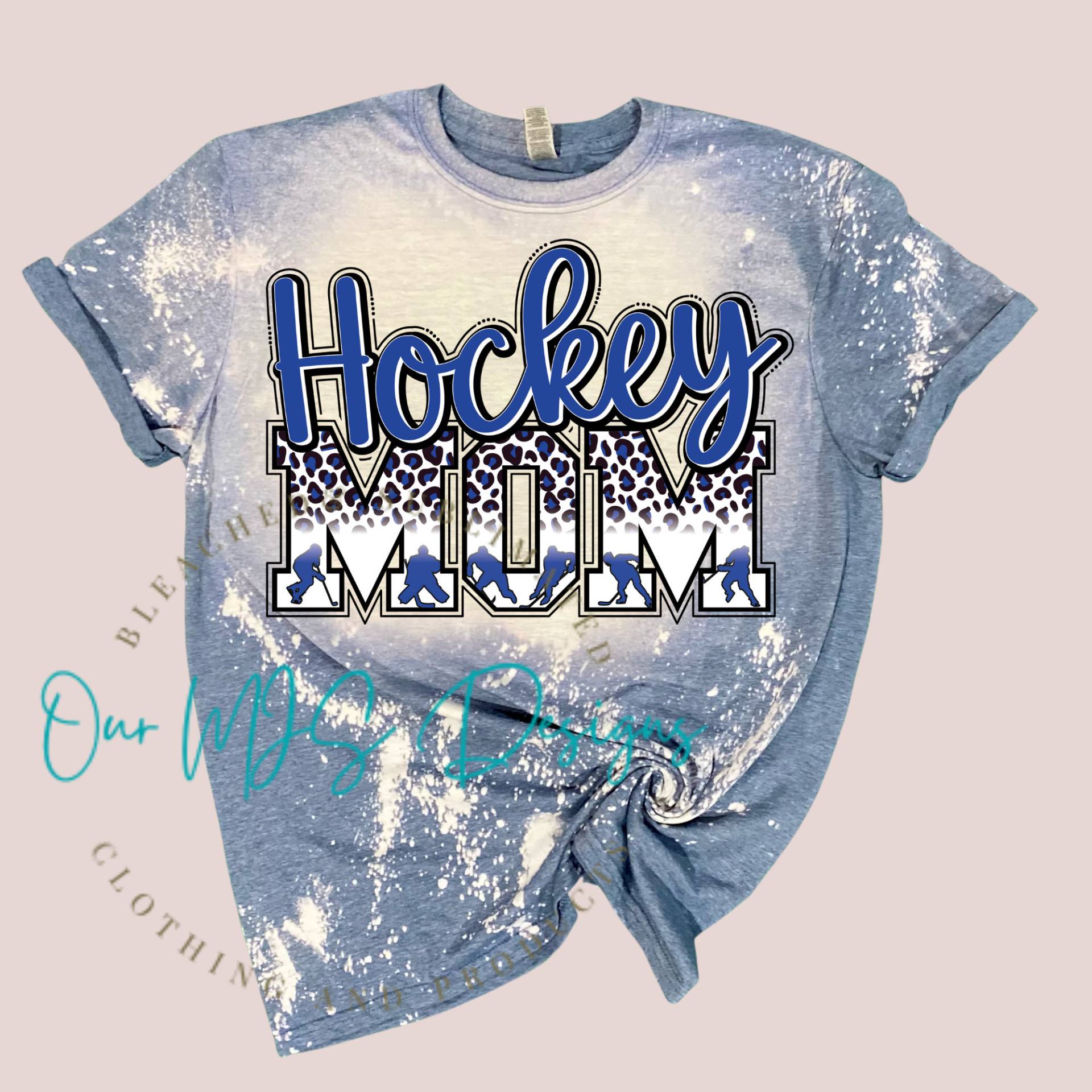 Hockey Mom Gebleichtes T-Shirt, Sweatshirt, Mama Geschenk, Hockey-Team-T-Shirt, Hockey-Player-T-Shirt, Hockey-Sweatshirt von OurMJsDesigns