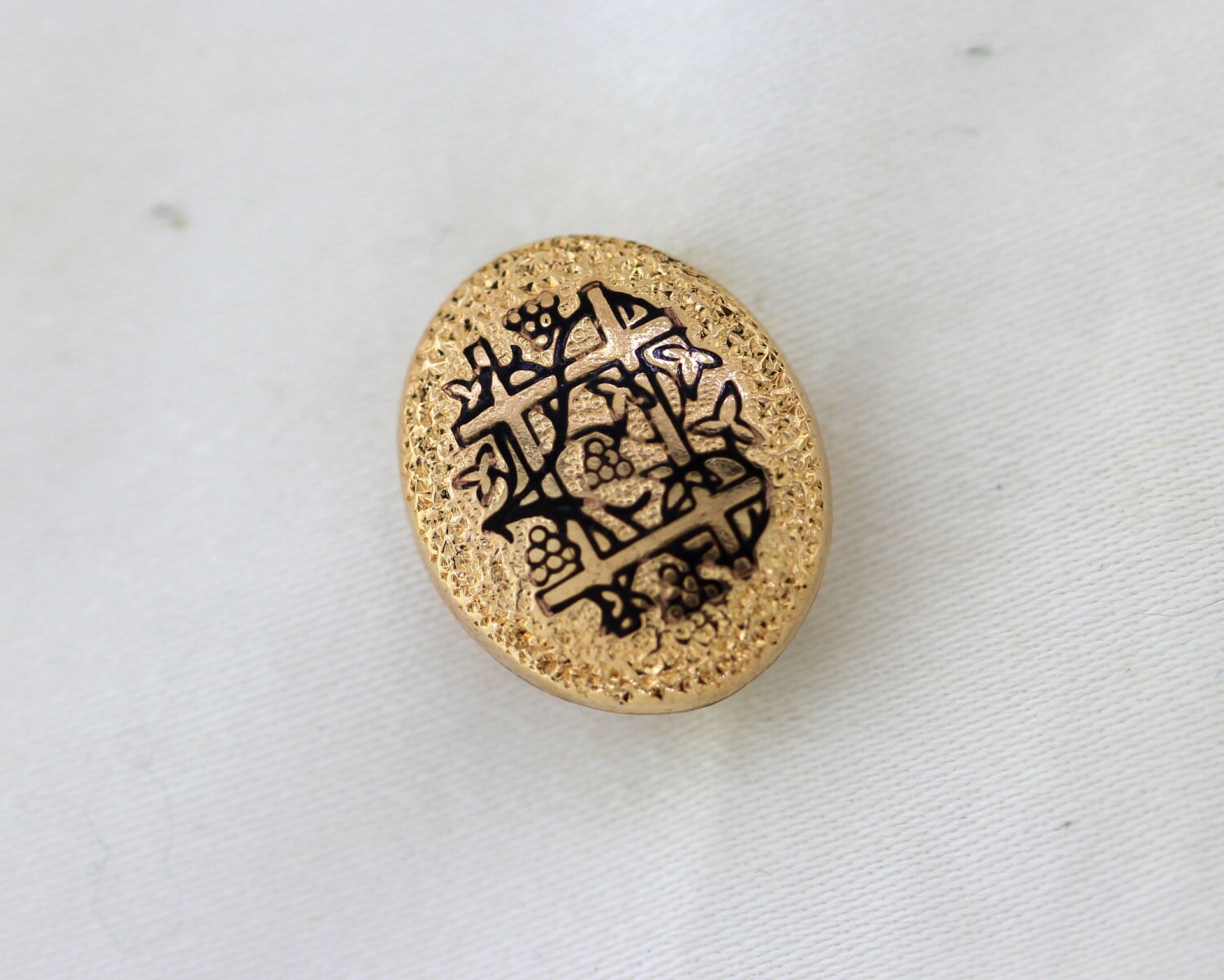 Vintage Emaille Pin, Antik Gold Gefüllt Gelbgold Brosche von OurPersonalGoldsmith