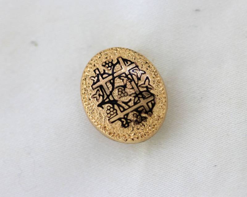 Vintage Emaille Pin, Antik Gold Gefüllt Gelbgold Brosche von OurPersonalGoldsmith