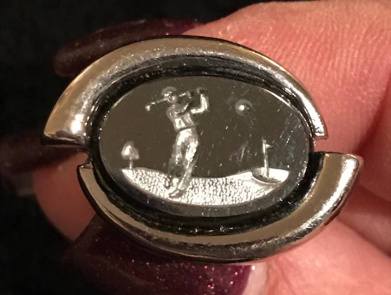 Vintage Silber Geätzten Marqusite Golfer Manschettenknöpfe Golf Thema Cufflinks Paar Herren von OurTreasuresForever