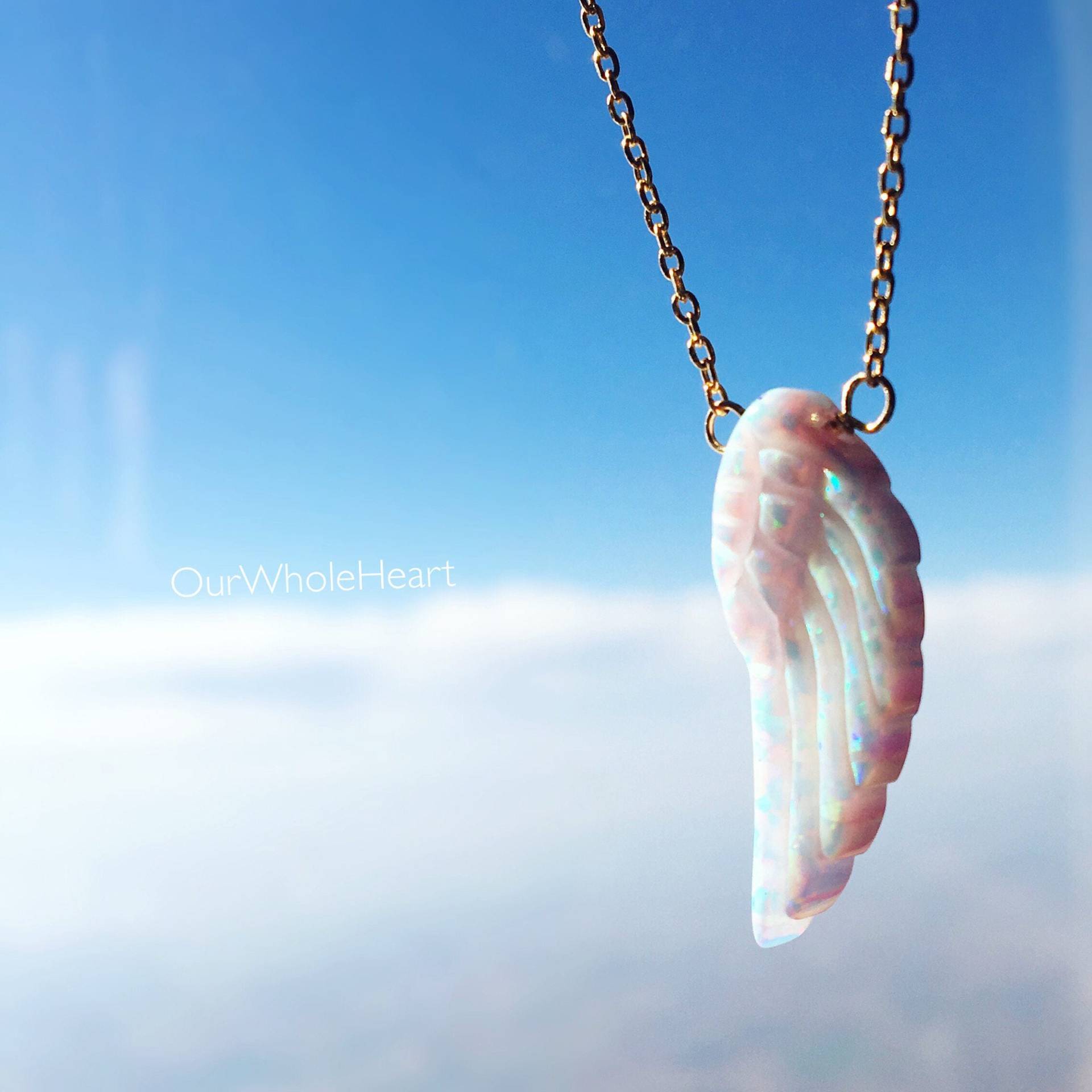 Engelsflügel Opal Halskette Oder Armband Aus Vergoldetem Sterling Silber Rosé Vergoldet, Zarter Schmuck Engelsflügel Opal Halskette Oder Armband Aus Vergoldetem Sterling Silber Rosé Vergoldet, Zarter Schmuck von OurWholeHeart